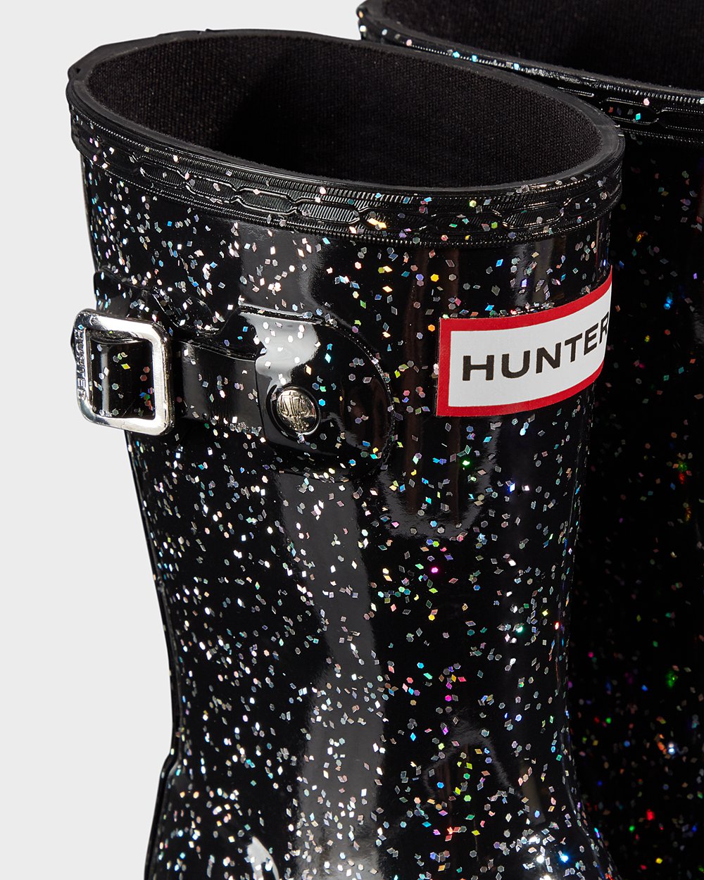 Hunter Gummistøvler Børn Sort | Original Little Giant Glitter | XQCVA-6374